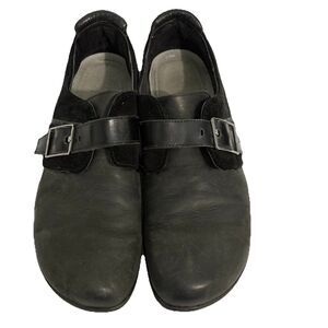 Naot Tane Loafer Shoes Sz 10 Black Leather Comfort Buckle Detail Work Dress Shoe